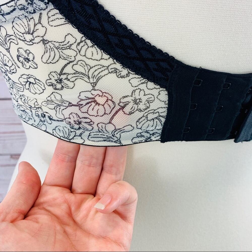 1st & Curve cream black bra floral with lace 40D - Picture 8 of 11
